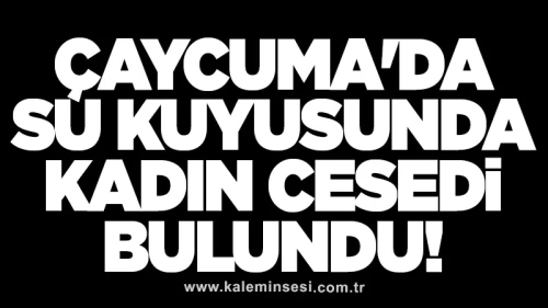 Çaycuma'da su kuyusunda kadın cesedi bulundu!