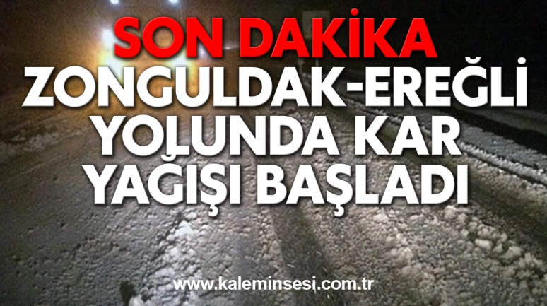 Son dakika... Zonguldak-Ereğli yolunda kar yağışı başladı