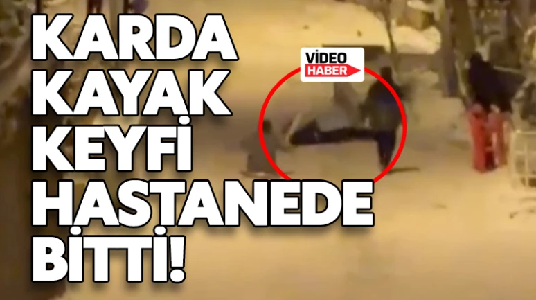 Karda kayak keyfi hastanede bitti!