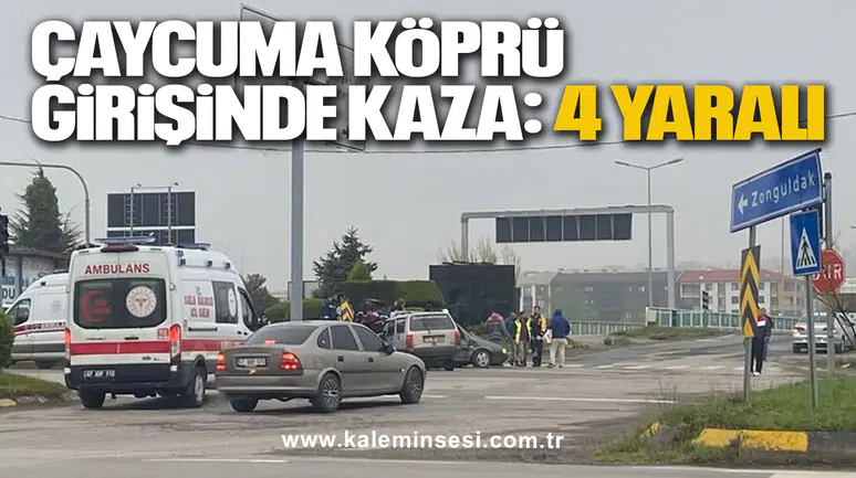 Çaycuma Köprü Girişinde Kaza: 4 Yaralı