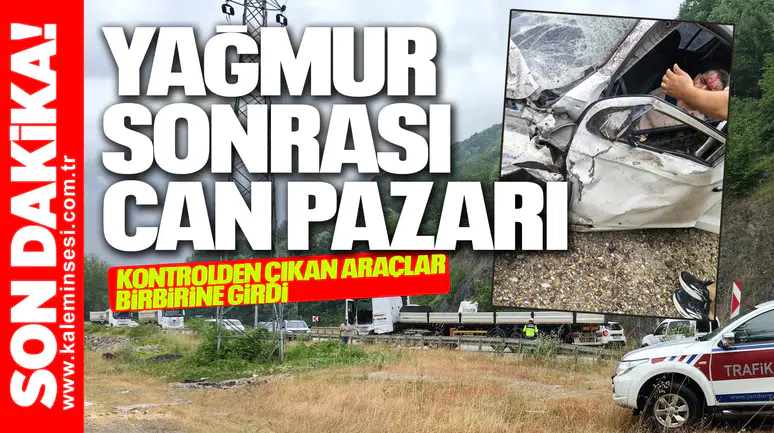 Kontrolden Çıkan Araçlar Birbirine Girdi