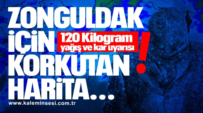 Zonguldak İçin Korkutan Harita: 120 Kilograma Varan Yağış ve Kar Uyarısı