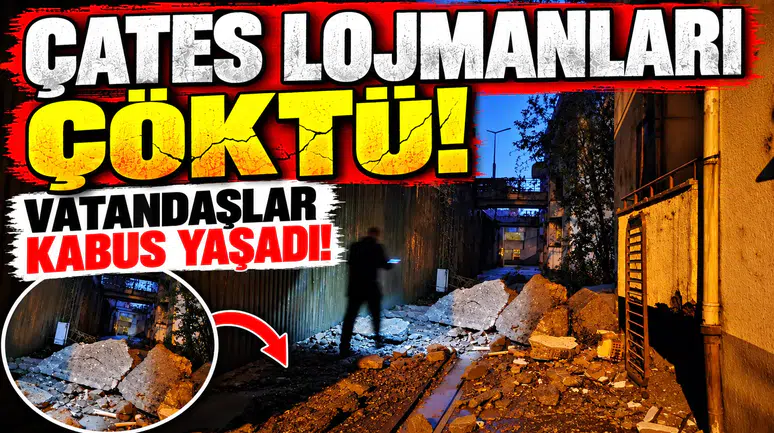 ÇATES LOJMANLARININ DUVARI ÇÖKTÜ