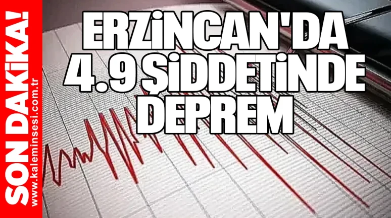 Erzincan'da 4.9 şiddetinde deprem