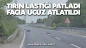 Tırın lastiği patladı facia ucuz atlatıldı